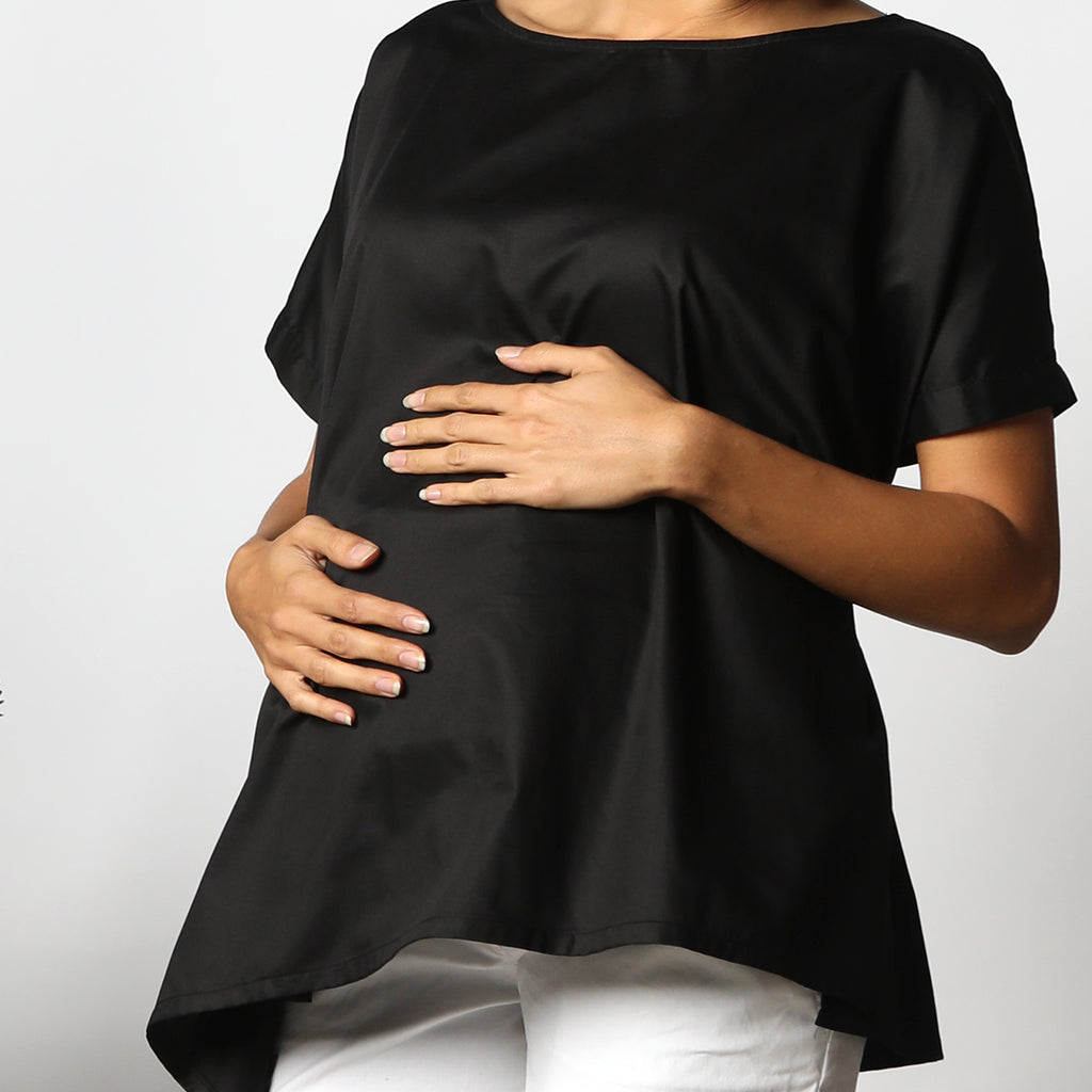 Maternity-Dresses-Kenzie-Poncho-Top-Classic-Black-Image2