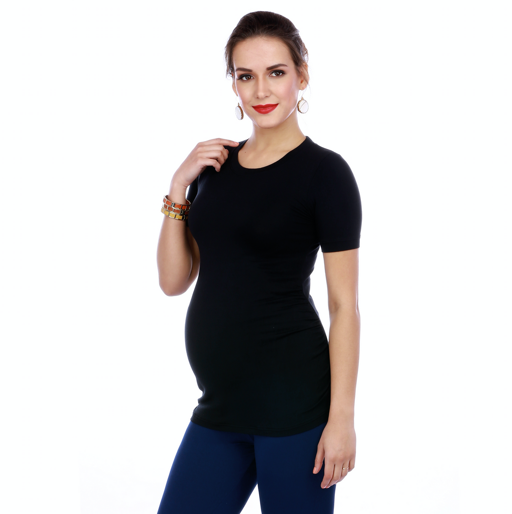 Maternity-Dresses-The-Daily-Tee-Black