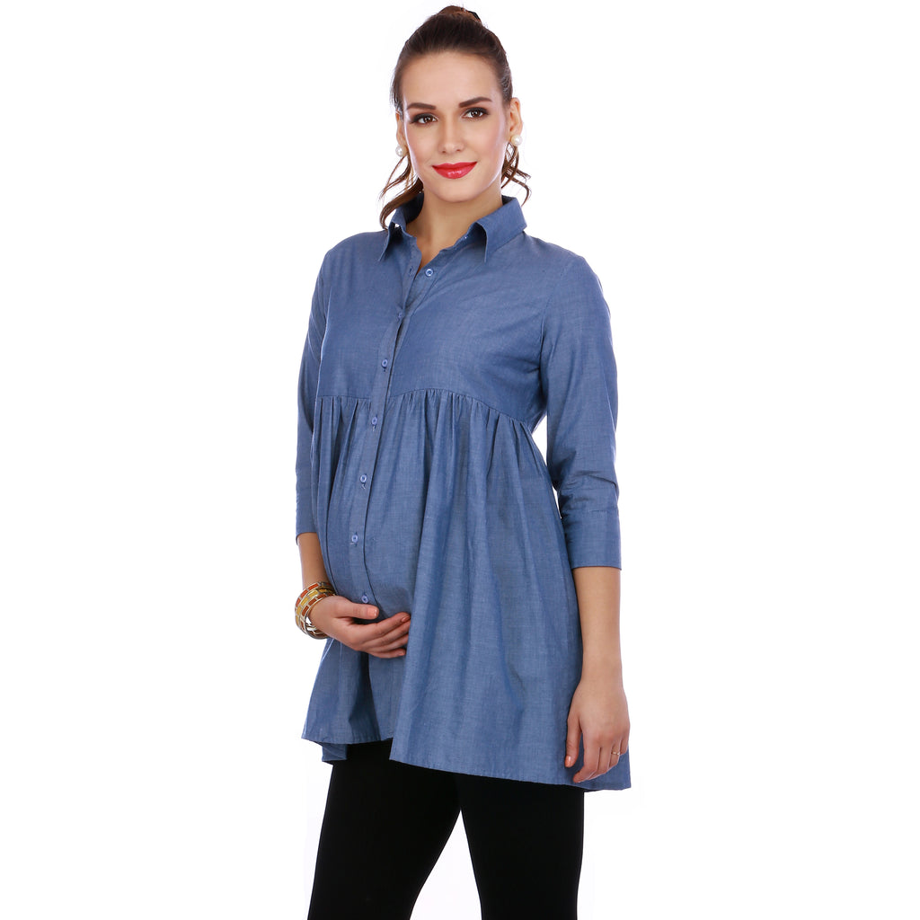 Maternity-Dresses-The-Blue-Bell-Shirt-Denim-Blue-Image2