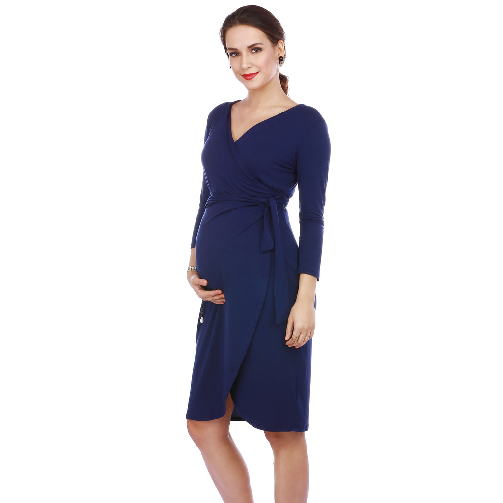 Maternity-Dresses-The-Petal-Wrap-Dress-Inky-Blue-Image3
