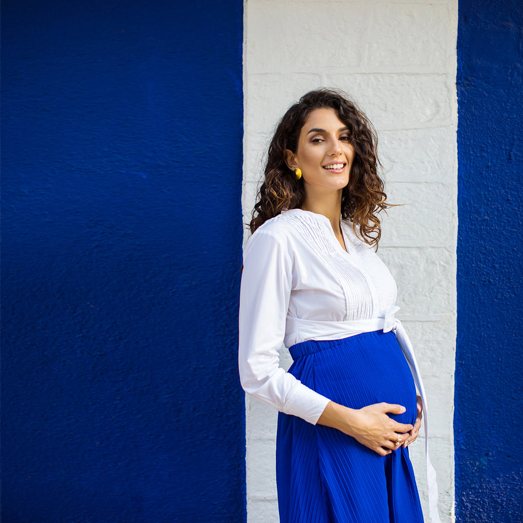 Maternity-Dresses-Cora-Pleat-Skirt-Electric-Blue-Image3