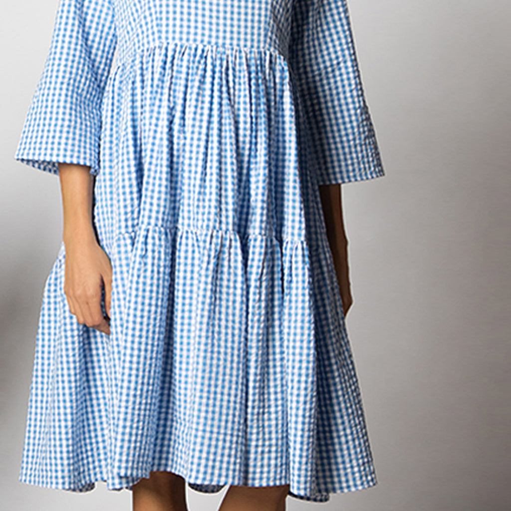 Maternity-Dresses-Rivera-Midi-Dress-Blue-White-Gingham-Checks-Image3