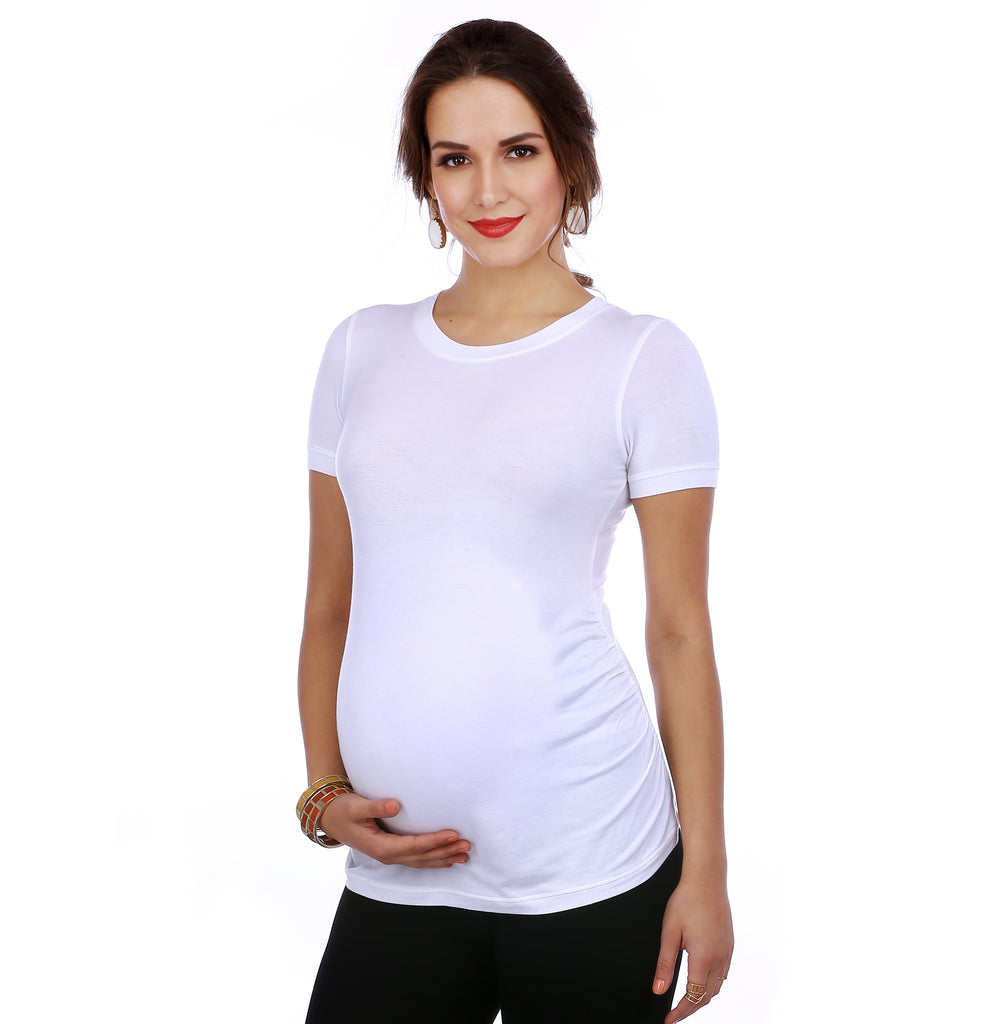 Maternity-Dresses-The-Daily-Tee-White